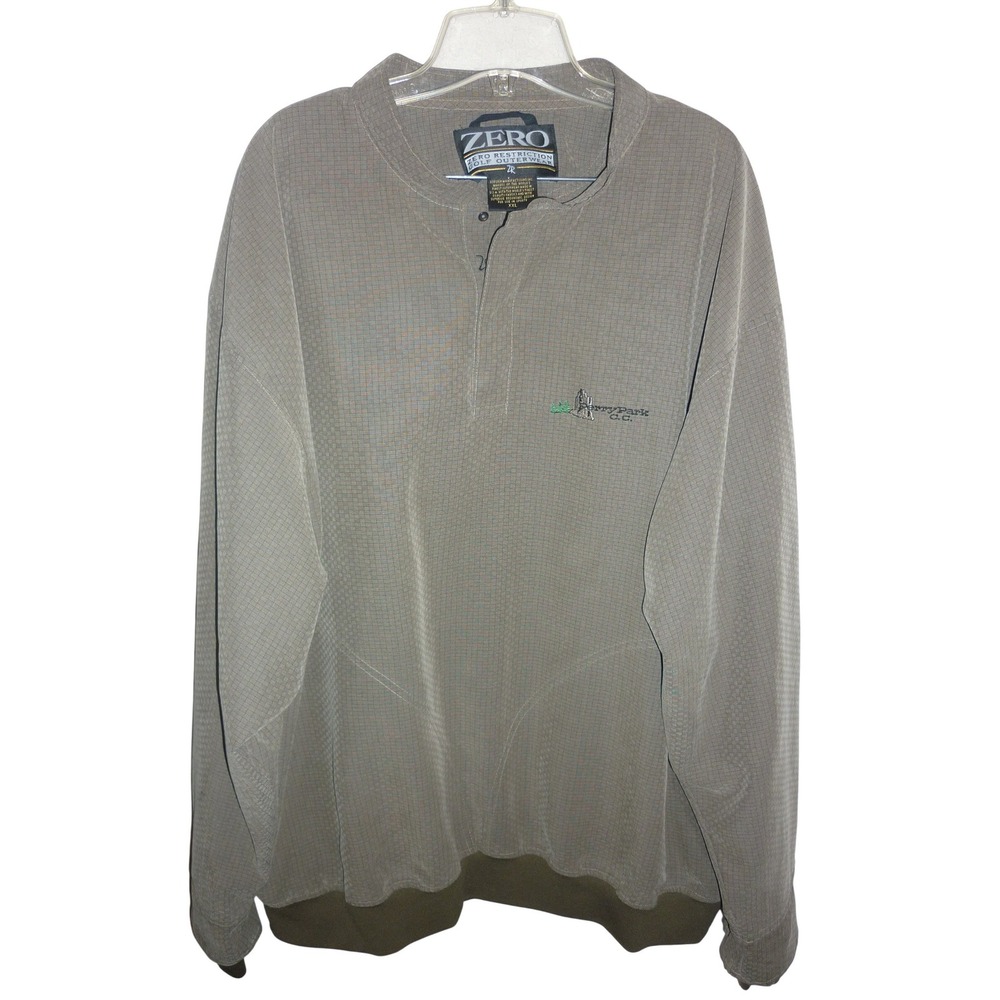 Zero Restriction Mens XXL Golf Outerwear Pullover Olive‎ Green Cherry Park CC
